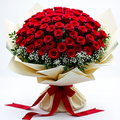 5 dozen red roses with baby’s breath