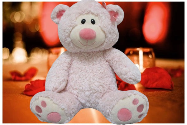 Large pink teddy bear
