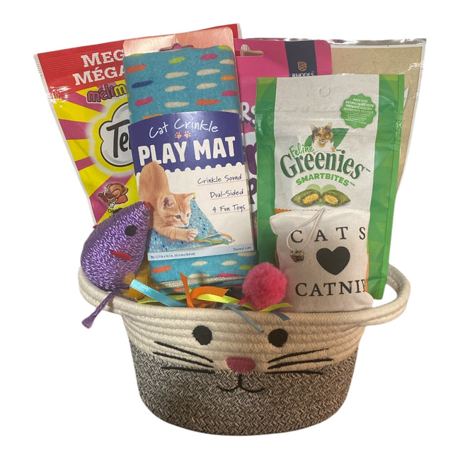Ultimate Cat Fun Gift Basket: Play Mat, Toys & Treats”