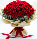 5 dozen red roses with baby’s breath