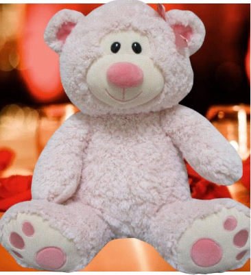 Large pink teddy bear