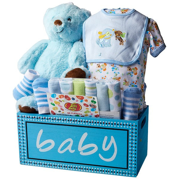 WOODEN KEEPSAKE CRATE (BOY) - Gift Basket Hub