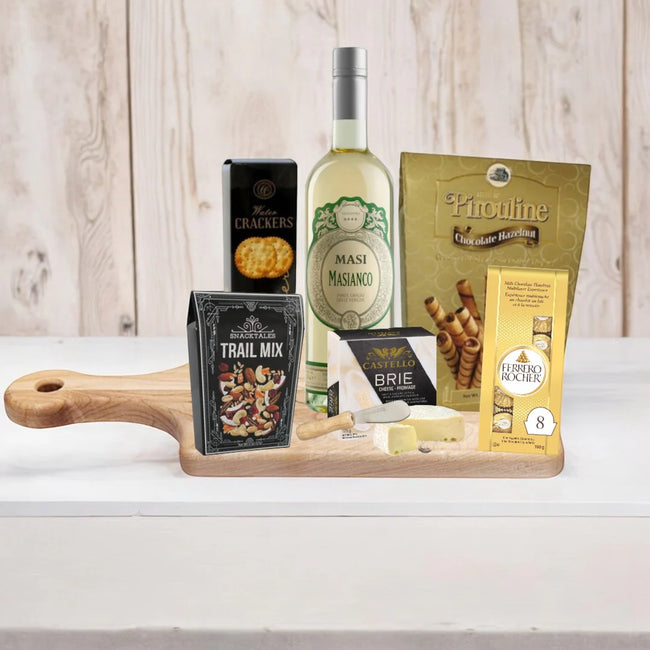 Wine & Gourmet Cheese Board Gift Set