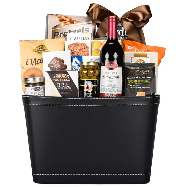 Gourmet Wine & Savory Treats Gift Basket