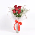 Simple Romance: 6 Red Roses Wrapped with Baby's Breath