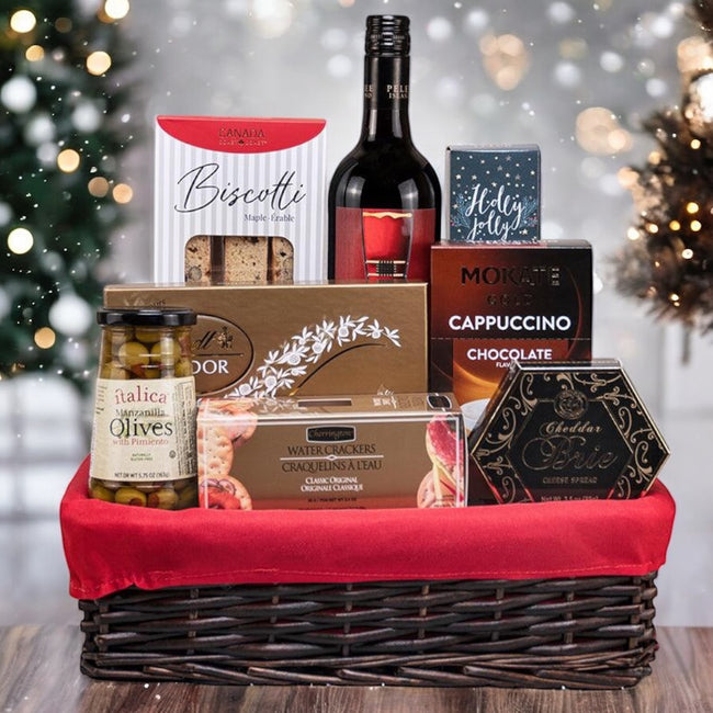 Elegant holiday gourmet basket